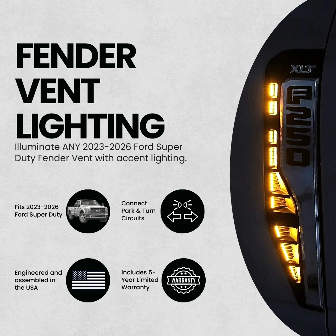 Ford Super Duty Fender Vent Lighting Kit (2023-2026) - Image 7